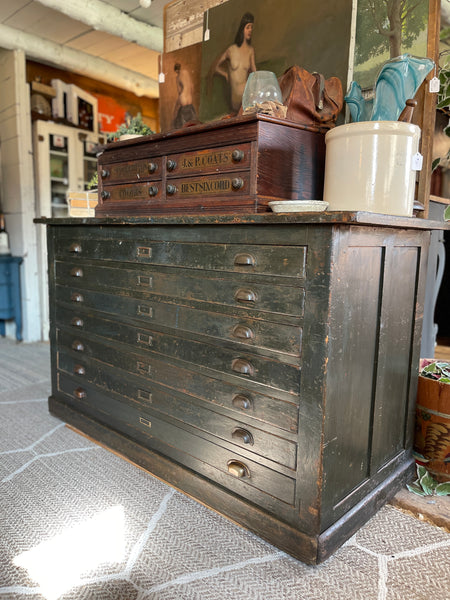 Antique Flat File Cabinet – Map & Architectural Drawer Chest
