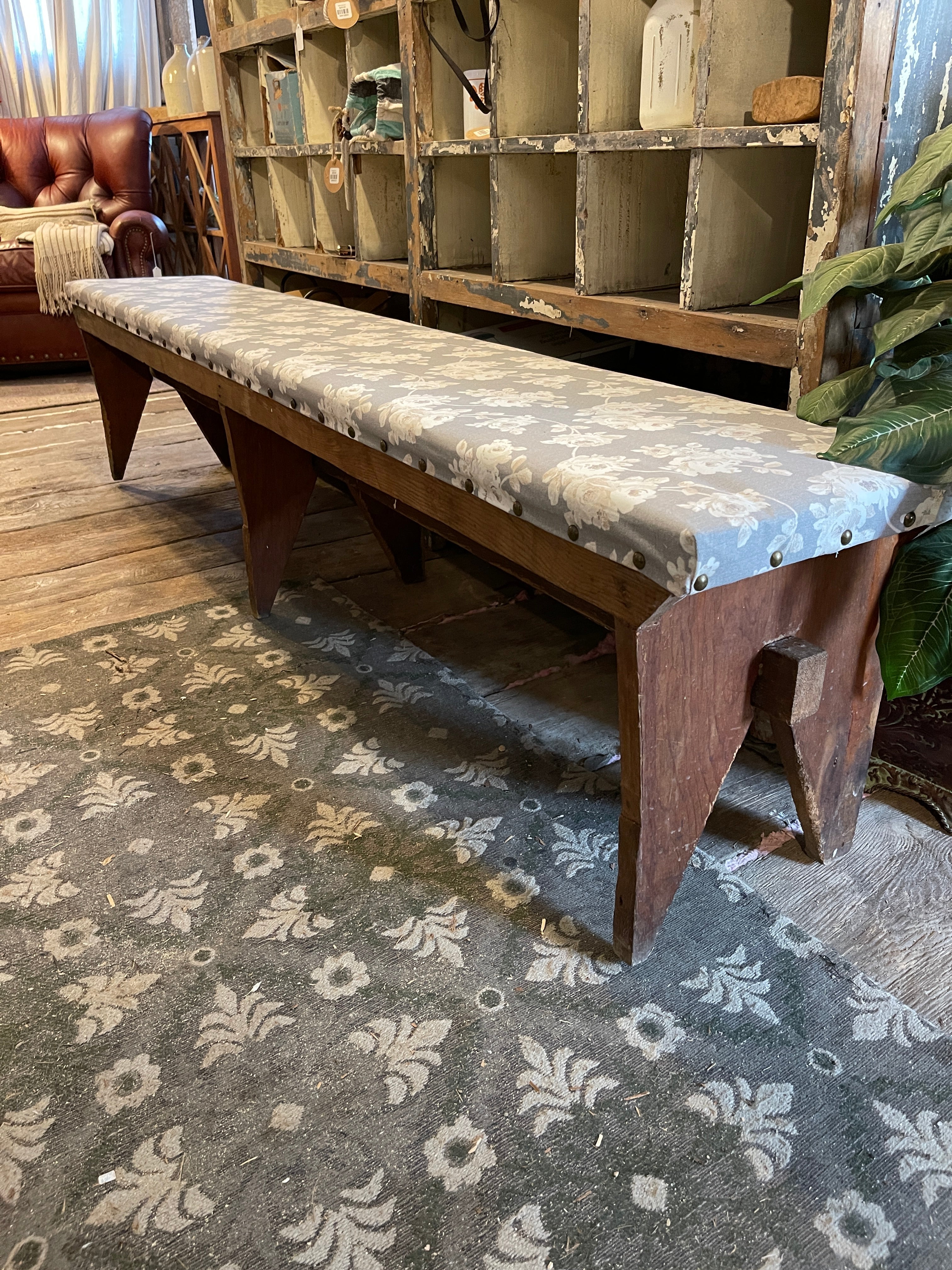Upholstered Farmhouse Bench – Benches by The Olde 1840