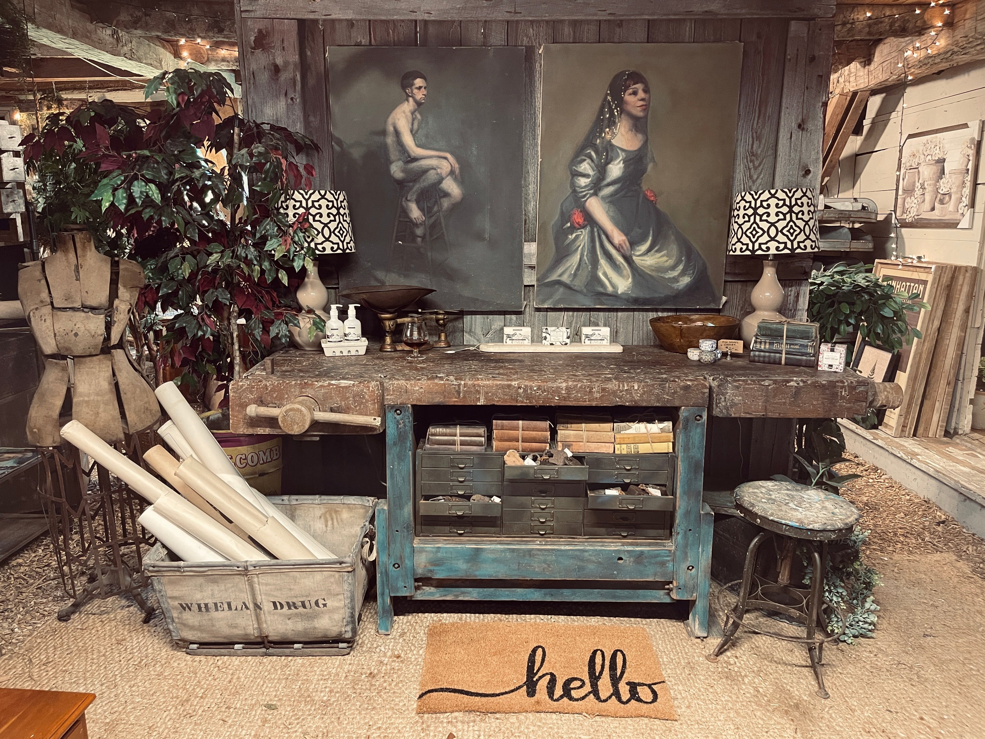 Antique Wooden Workbench from Historic Boat – Furniture by The Olde 1840