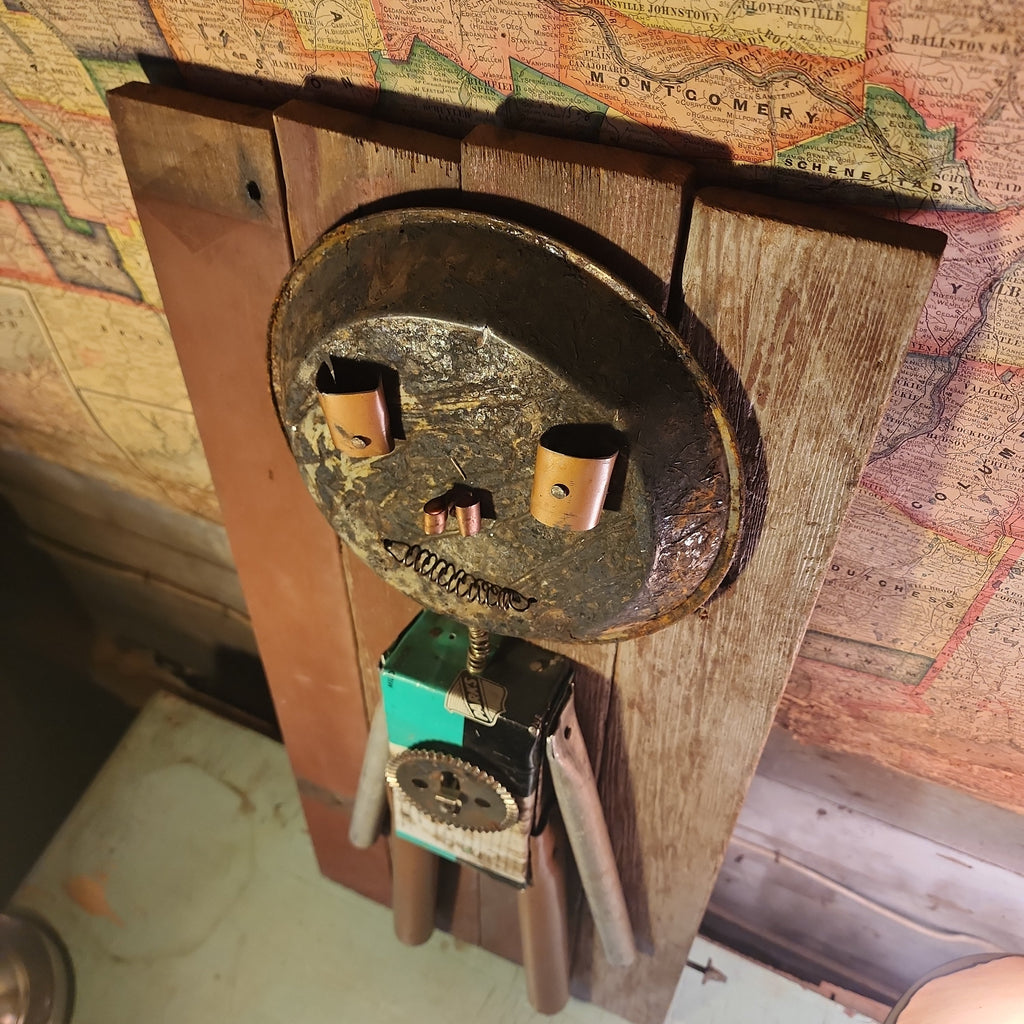 Handcrafted Metal Robot Folk Art Sculpture - 9 – Artwork by The Olde 1840