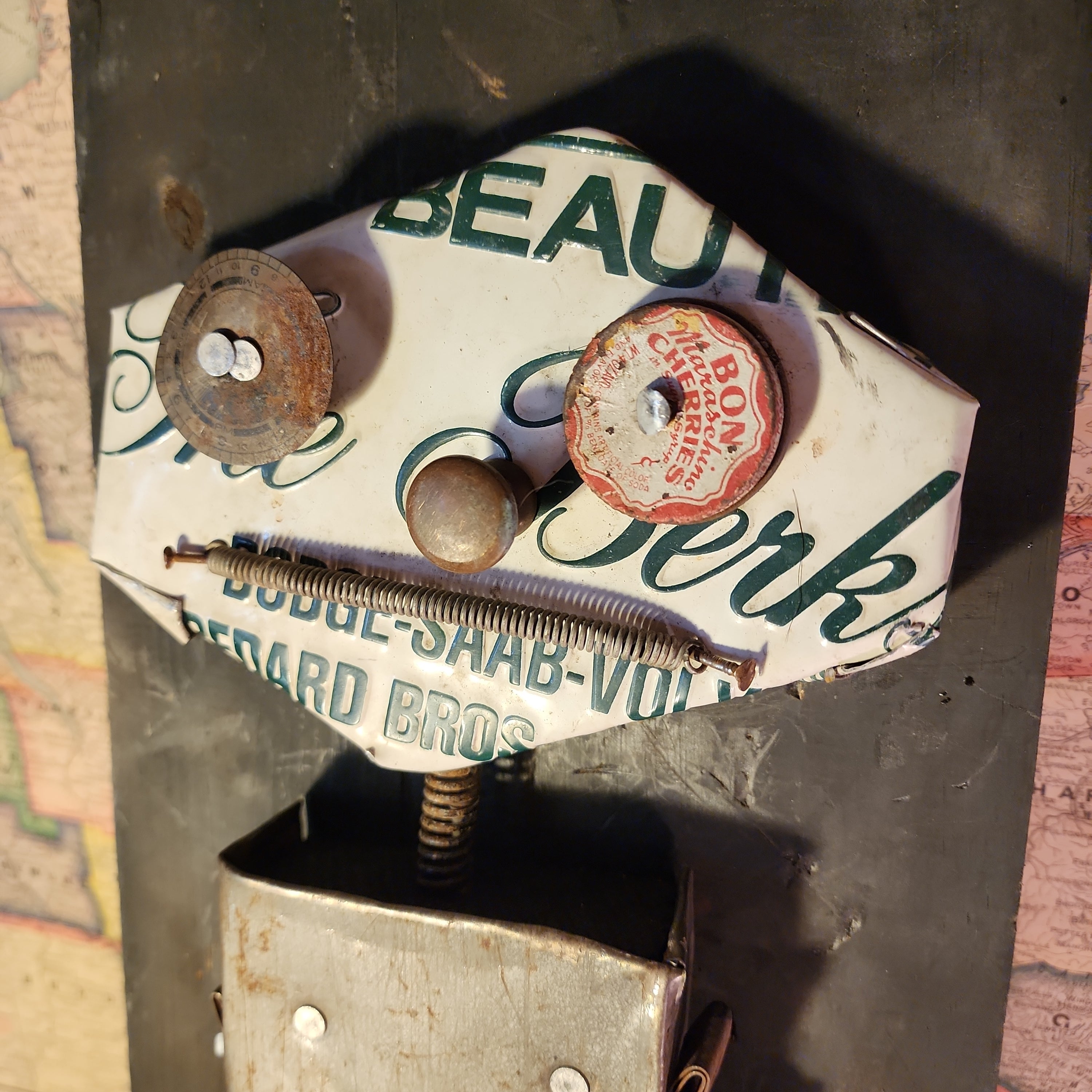 Handcrafted Metal Robot Folk Art Sculpture - 11 – Artwork by The Olde 1840