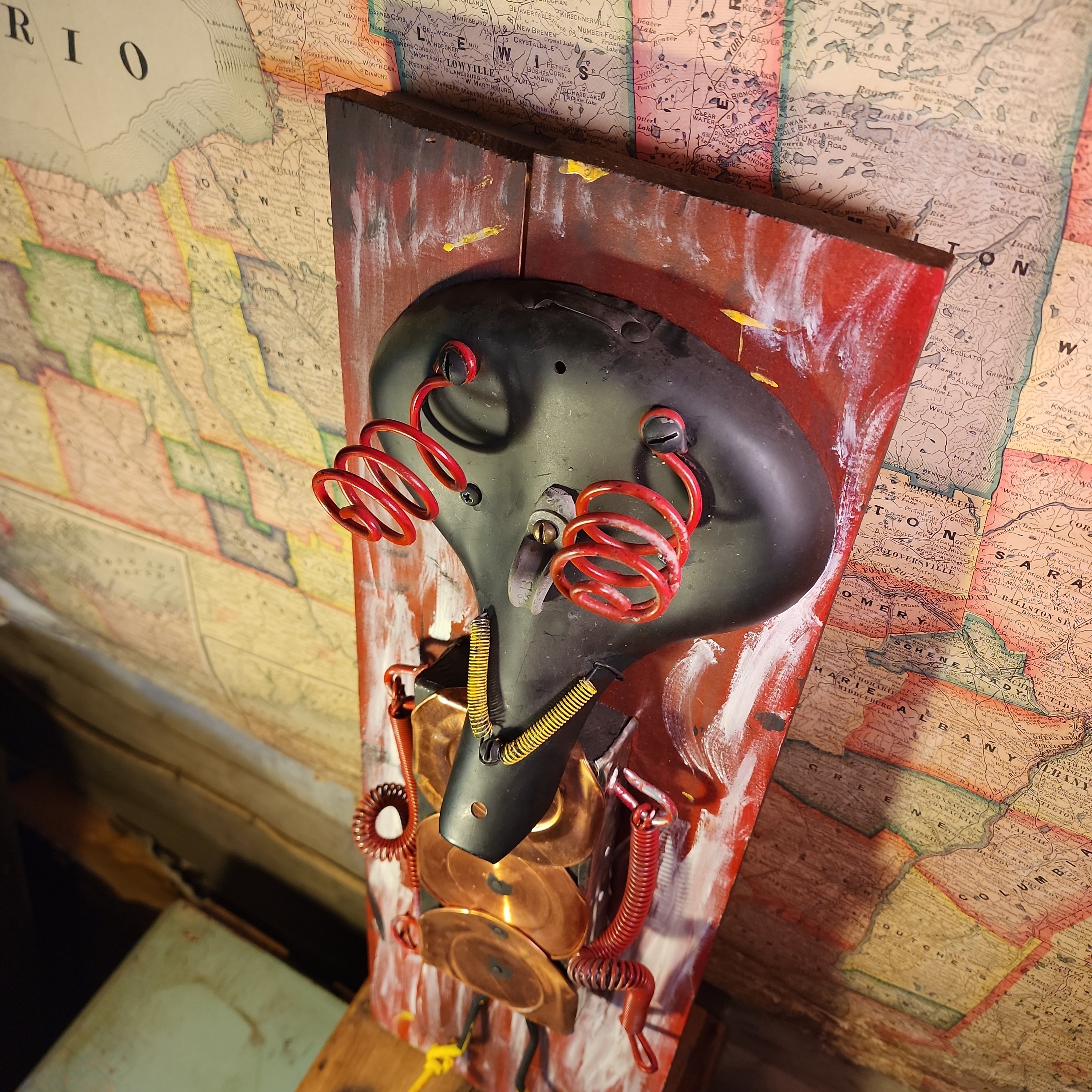 Handcrafted Metal Robot Folk Art Sculpture - 6 – Artwork by The Olde 1840