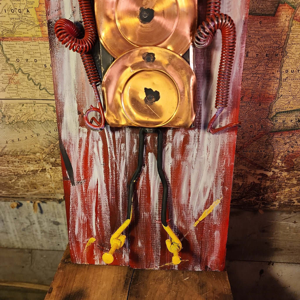Handcrafted Metal Robot Folk Art Sculpture - 6 – Artwork by The Olde 1840