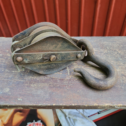Vintage Metal and Iron Barn Pulley