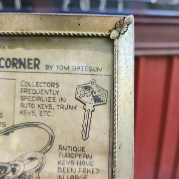 Framed Collectors Corner Key History Article