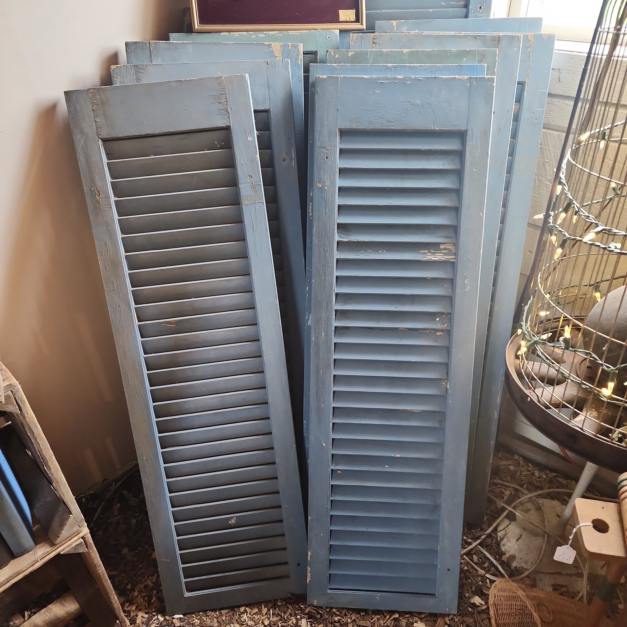 Vintage Blue Wood Shutters