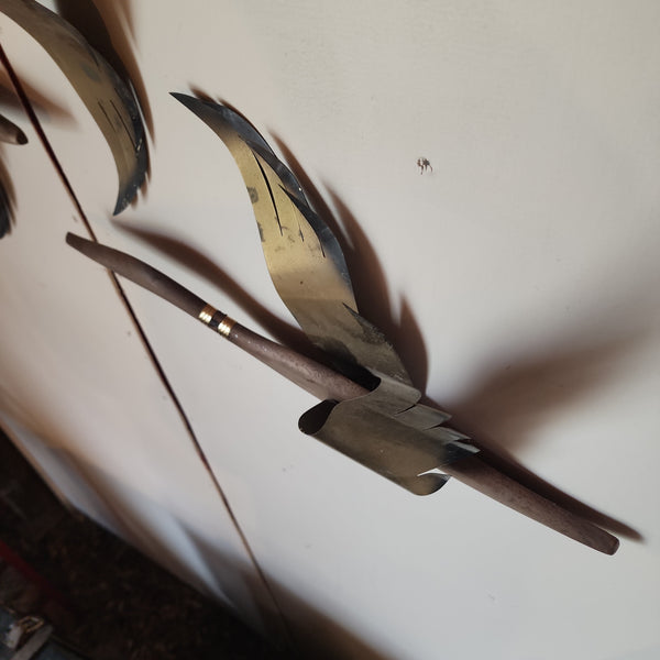 MidCentury Wood and Brass Geese