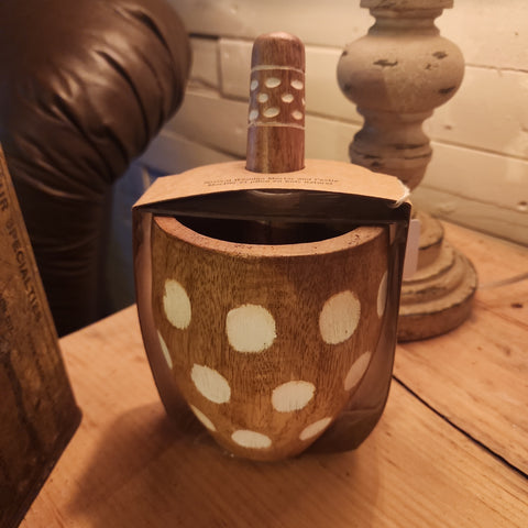 Wood Mortar and Pestle by The Mango Tree