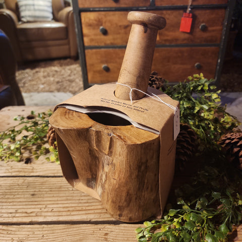 Wood Mortar and Pestle by The Mango Tree