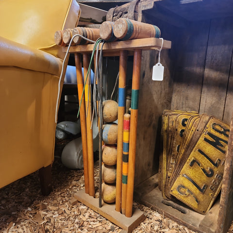 Vintage Solid Wood Croquet Set