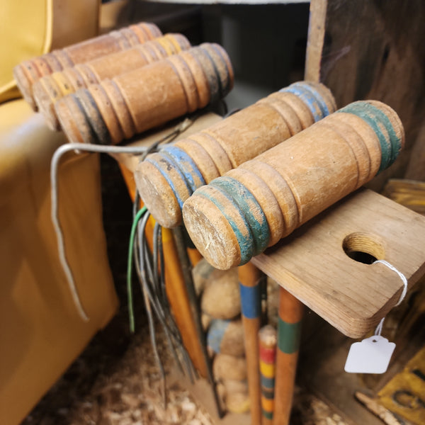 Vintage Solid Wood Croquet Set