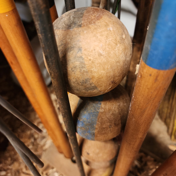 Vintage Solid Wood Croquet Set