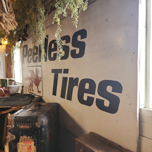 Vintage Peerless Tires Metal Advertising Sign