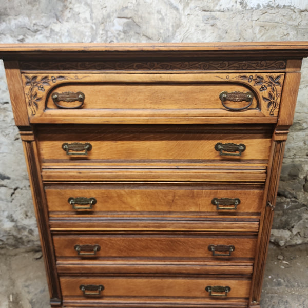 19th-Century Wellington Chest of Drawers