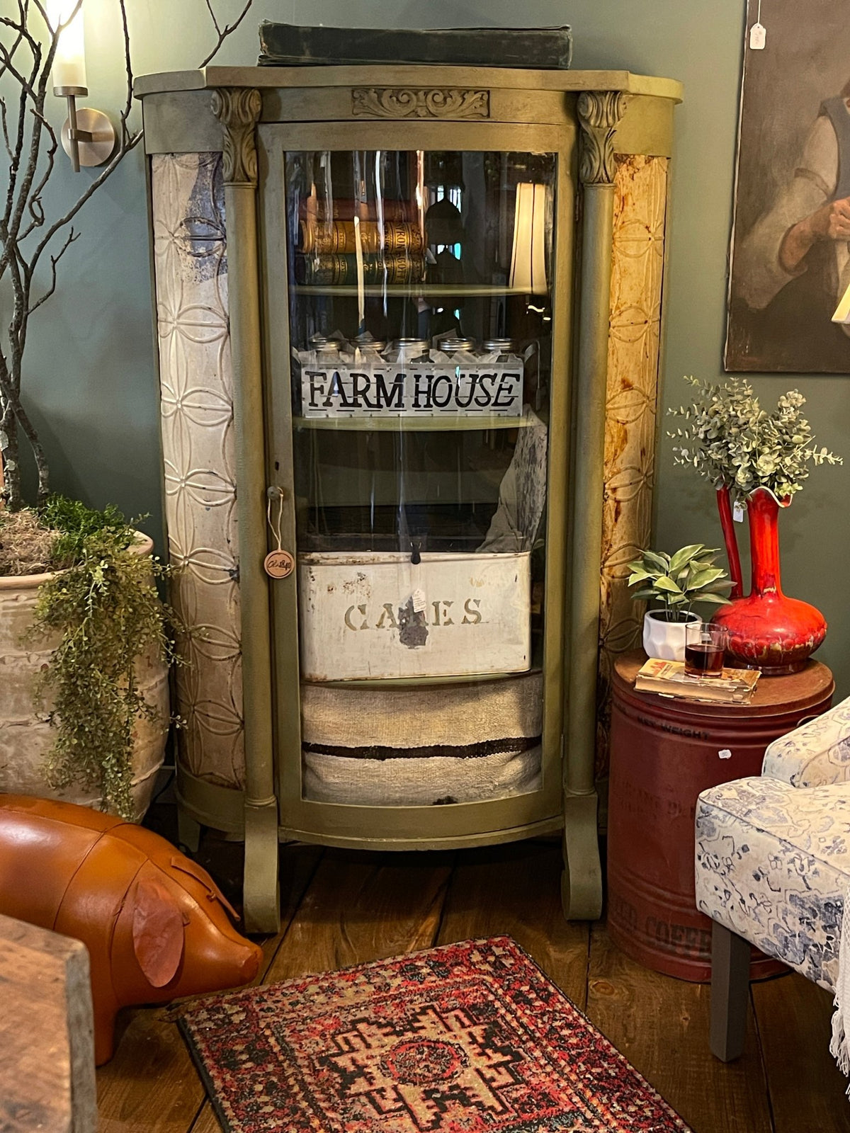 1930s Glass Display and Curio Cabinet – Furniture by The Olde 1840
