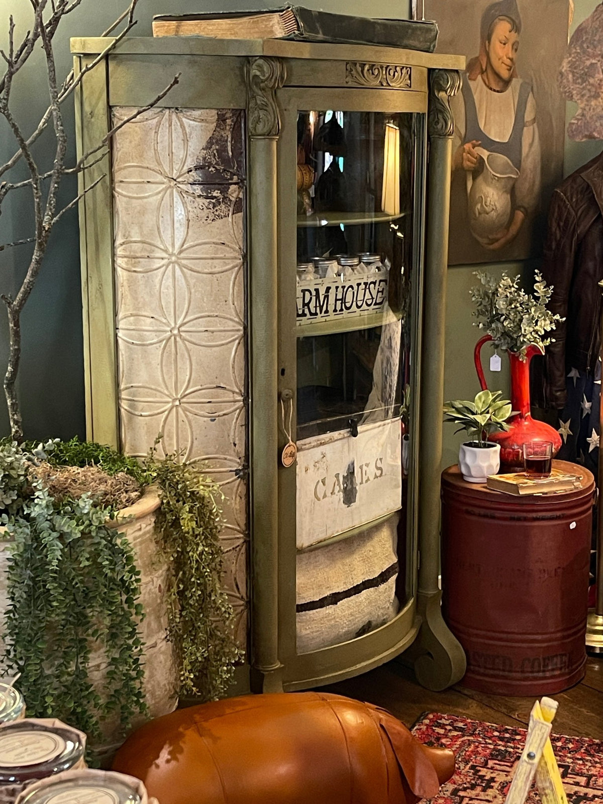 1930s Glass Display and Curio Cabinet – Furniture by The Olde 1840