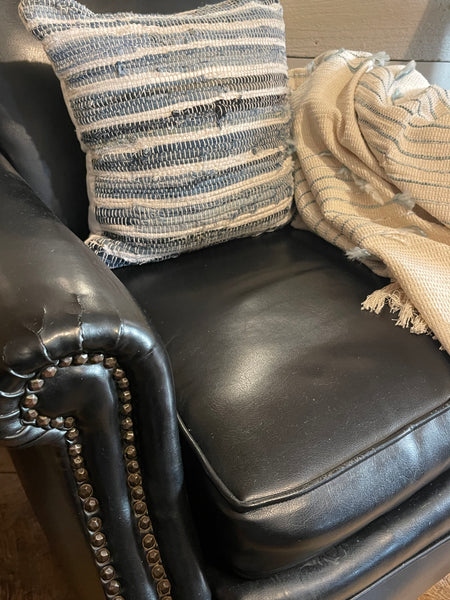 Vintage Leather Club Chair with Ottoman