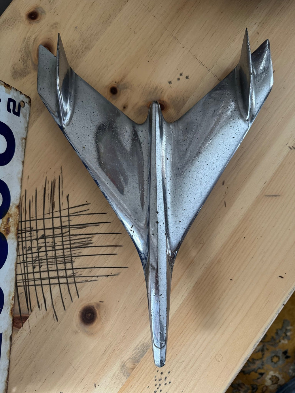 1956 Chevrolet Bel Air Jet Bird Hood Ornament OEM Chevy original 3731752C - 2 Rare – Decor by The Olde 1840