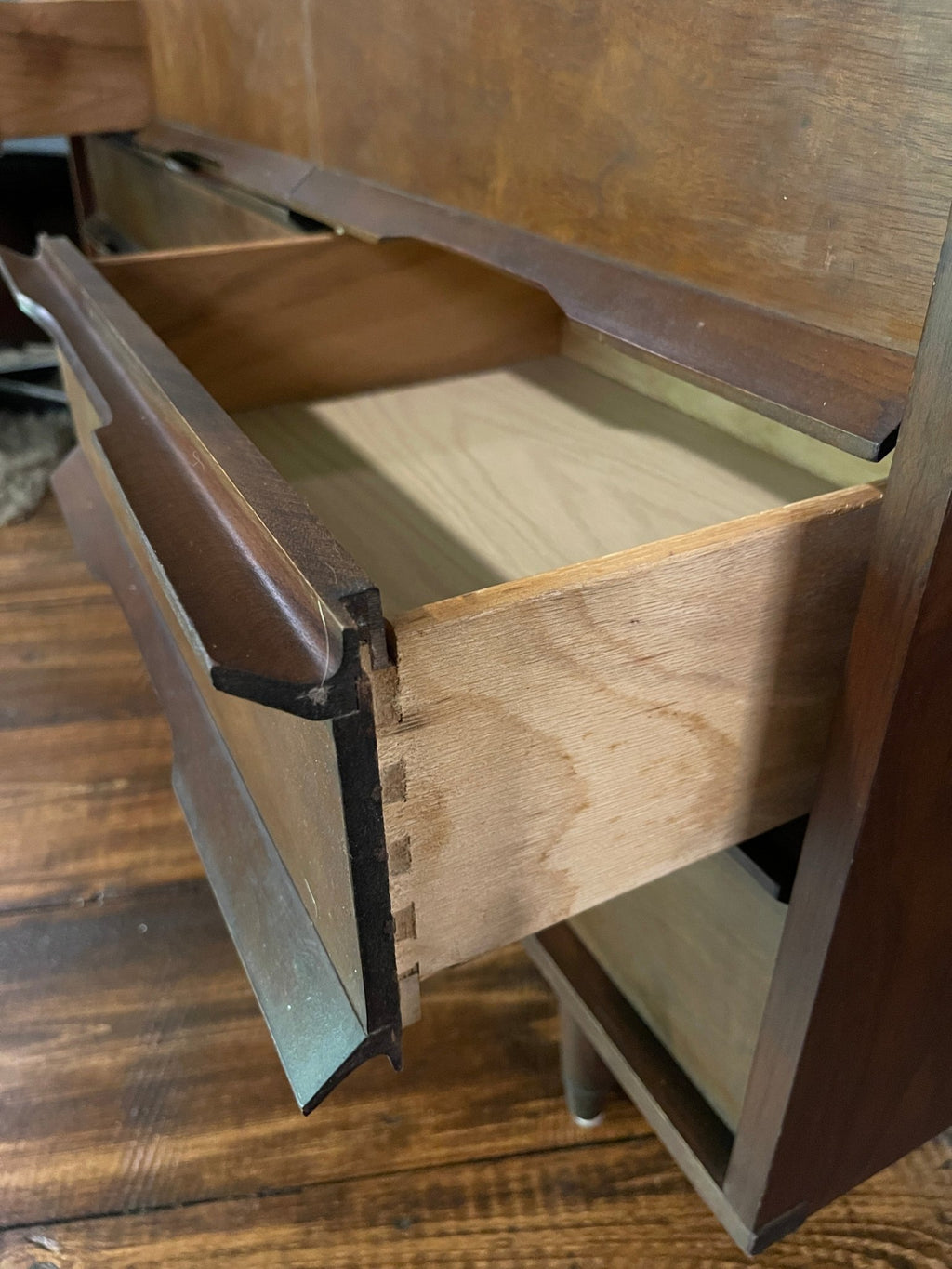 1967 Vintage Drexel 2330 Walnut 9 Drawer Dresser Mid Century Modern Lowboy Credenza – Furniture by The Olde 1840