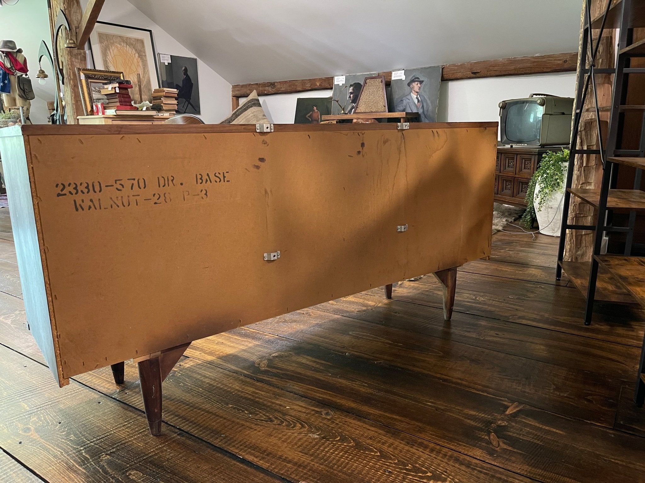 1967 Vintage Drexel 2330 Walnut 9 Drawer Dresser Mid Century Modern Lowboy Credenza – Furniture by The Olde 1840