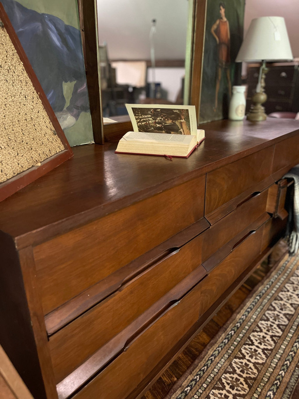 1967 Vintage Drexel 2330 Walnut 9 Drawer Dresser Mid Century Modern Lowboy Credenza – Furniture by The Olde 1840