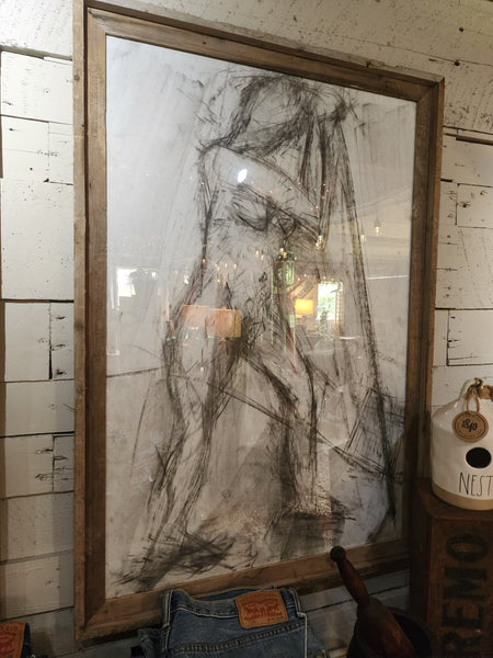 Framed Artist Chaulk Sketch