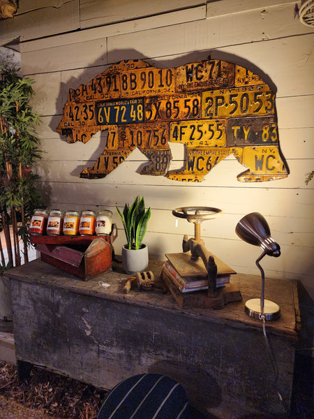 Vintage License Plate Bear