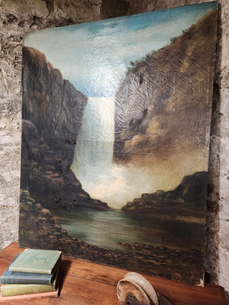 Large 19th Century Oil on Canvas Painting