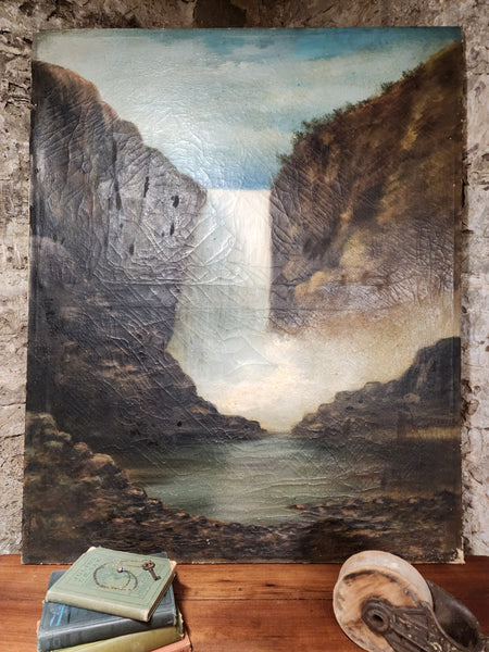 Large 19th Century Oil on Canvas Painting
