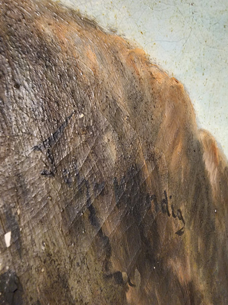 Large 19th Century Oil on Canvas Painting
