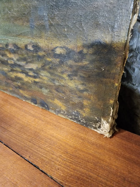 Large 19th Century Oil on Canvas Painting