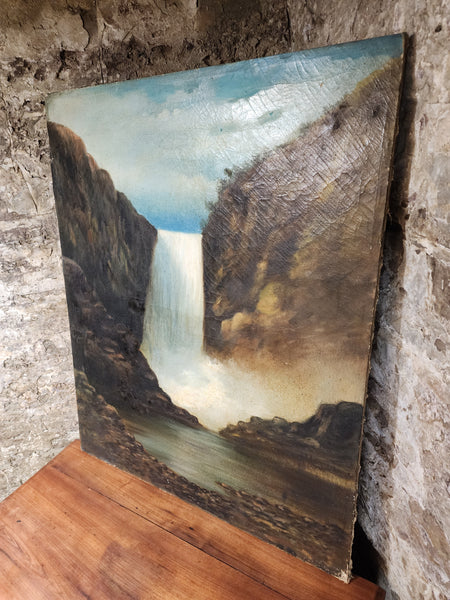 Large 19th Century Oil on Canvas Painting