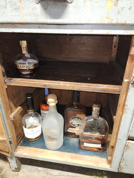 Zinc Top Buffet Sideboard, Bar Cabinet, Storage Cabinet