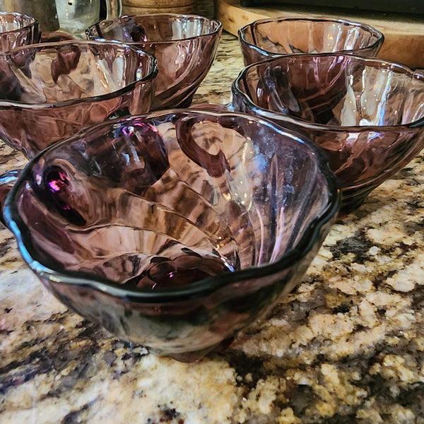 Amethyst and White Punch Bowl Set 13 pc