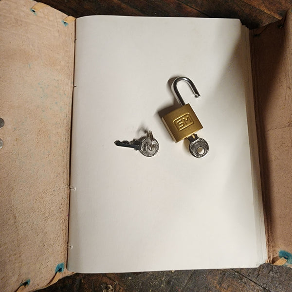 Classic Leather Journal with Lock & Keys - Teal