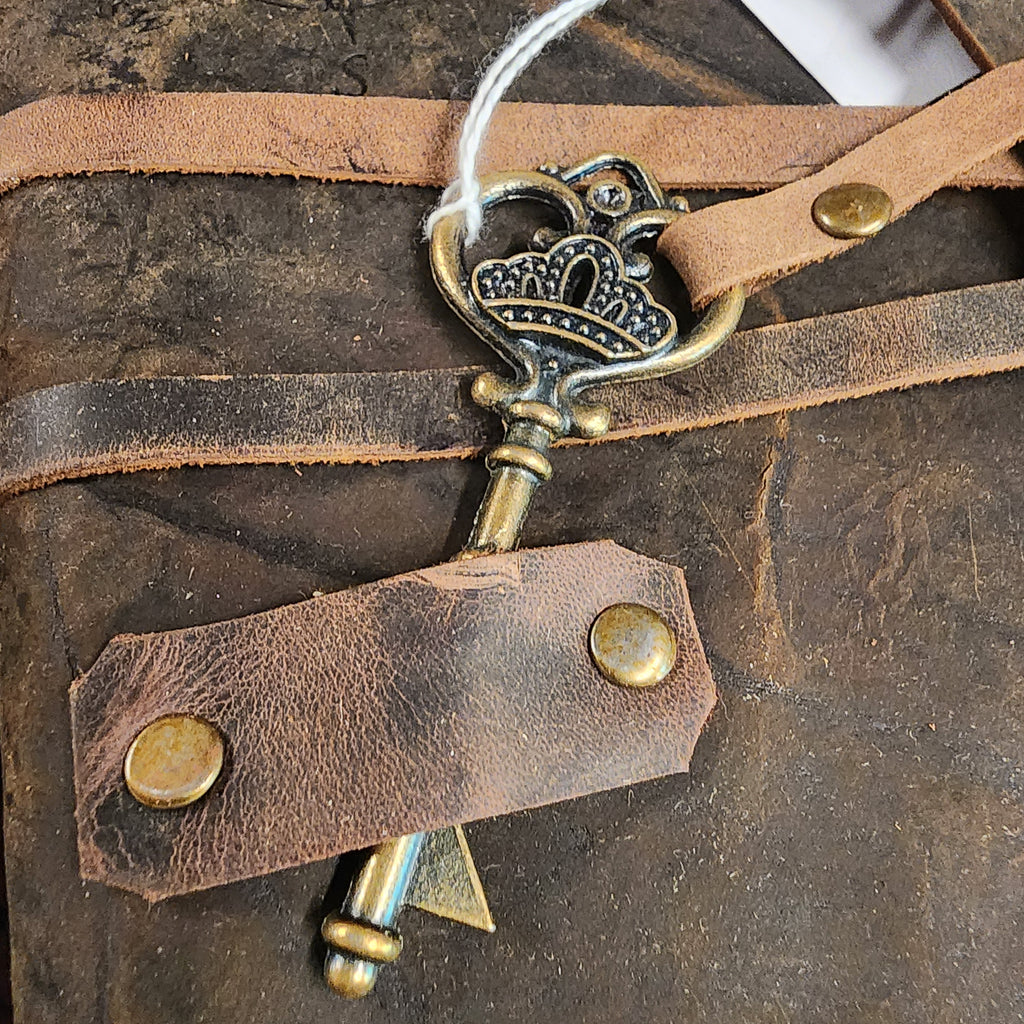 Handcrafted walnut leather journal with vintage design | The Olde 1840