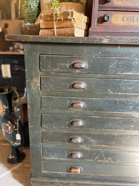 Antique Flat File Cabinet – Map & Architectural Drawer Chest