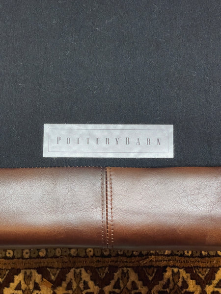 Pottery Barn Leather Sofa – Rich Brown, Classic Roll Arm