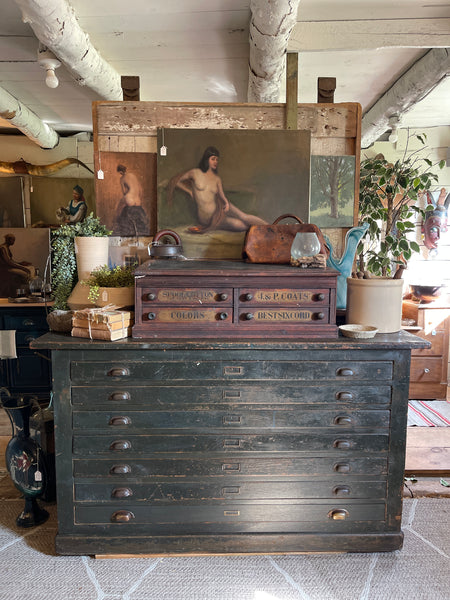 Antique Flat File Cabinet – Map & Architectural Drawer Chest