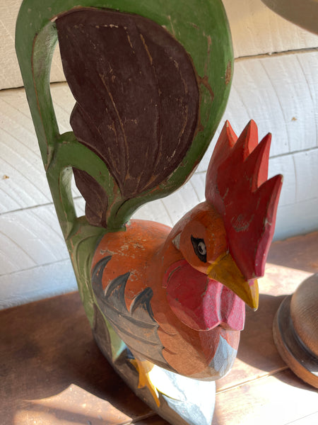 Antique Hand Carved and Painted Folk Art Rooter