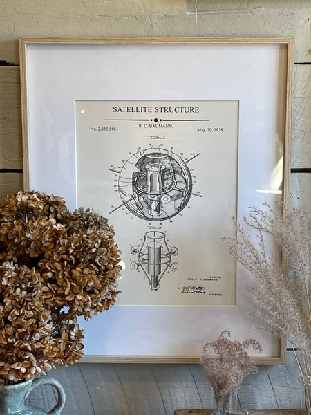Framed NASA-Inspired Patent Art – Space Suit, Shuttle, or Satellite