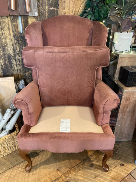 Velvet Wingback Accent Chair