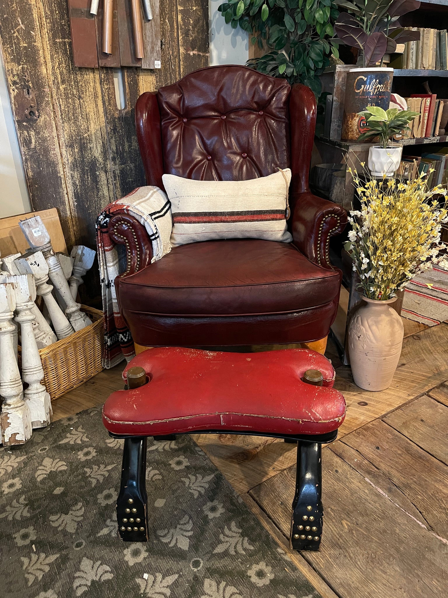 Tufted Leather Accent Chair