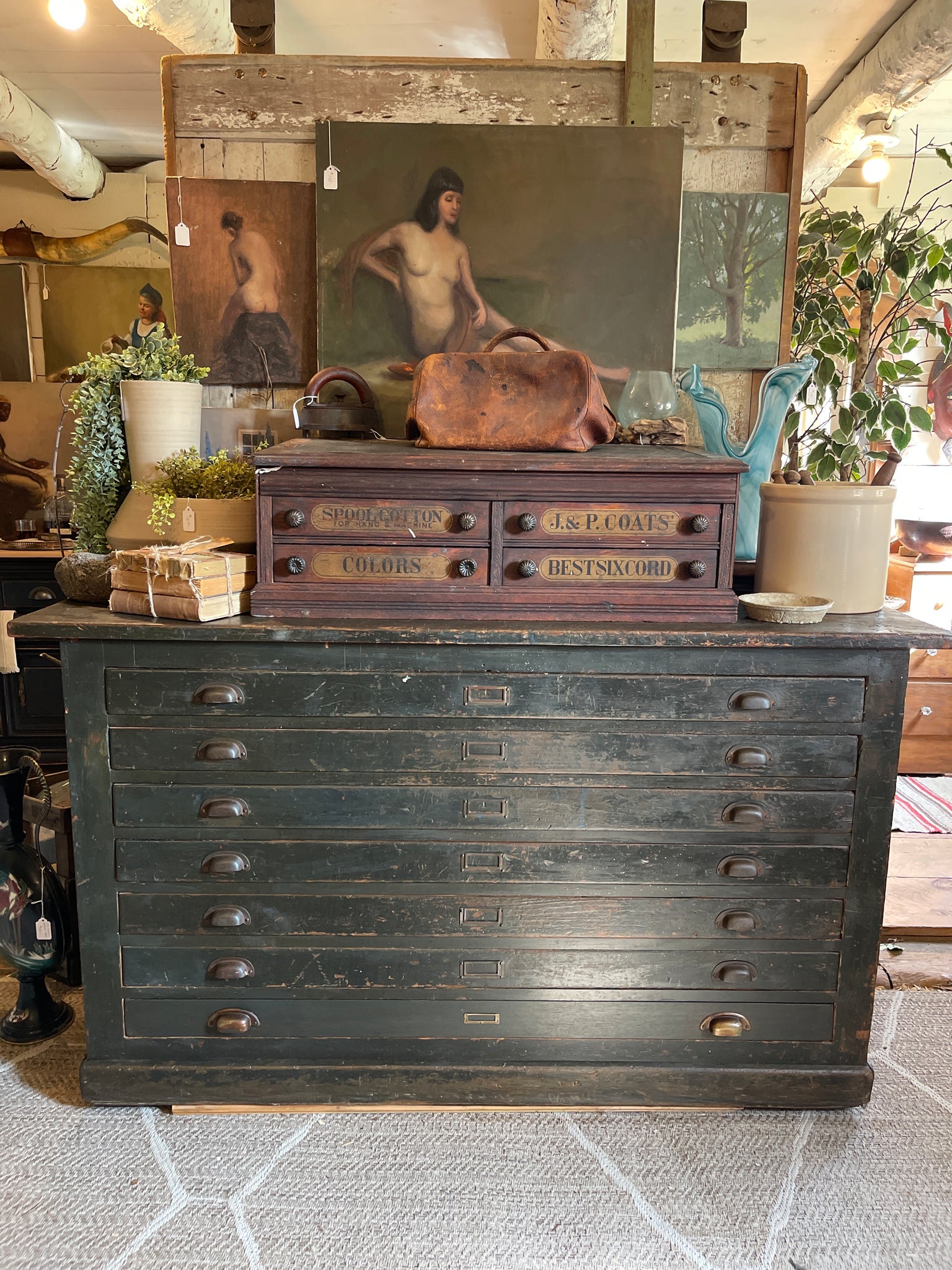 Antique Flat File Cabinet – Map & Architectural Drawer Chest