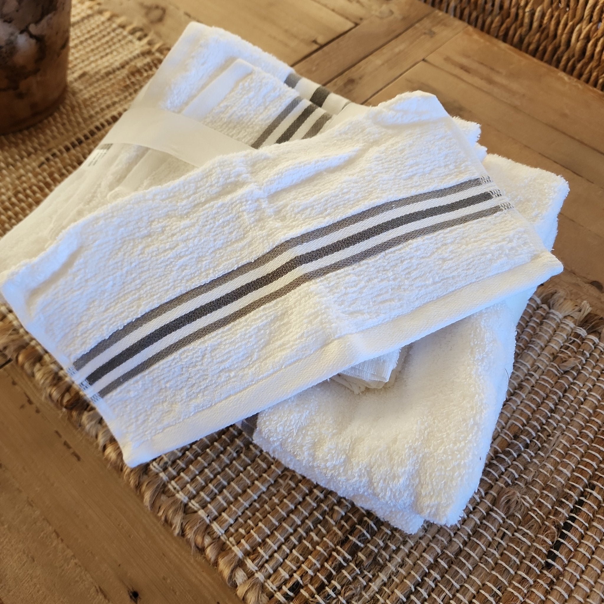 6 - Piece Towel Set - Gray Stripe – Towels by The Olde 1840
