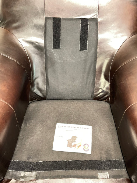 Viewpoint Leatherworks Espresso Leather Club Chair & Ottoman – Handcrafted in the USA