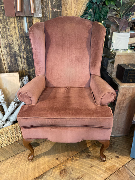 Velvet Wingback Accent Chair