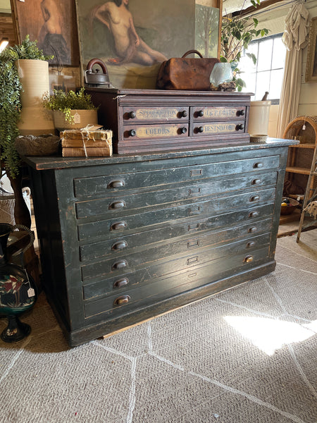 Antique Flat File Cabinet – Map & Architectural Drawer Chest