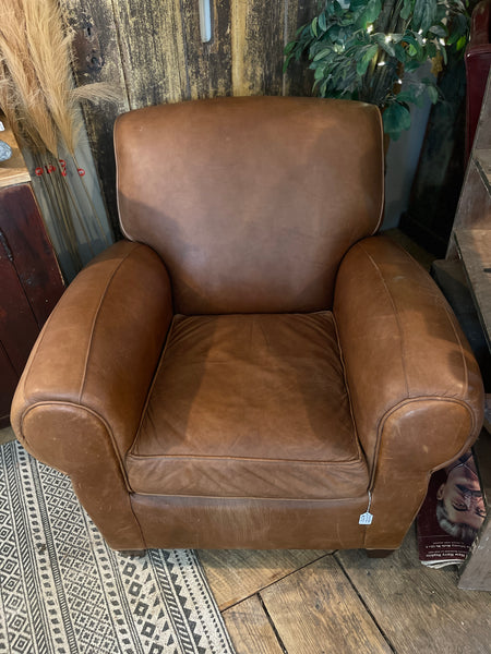 Pottery Barn Manhattan Leather Club Chair