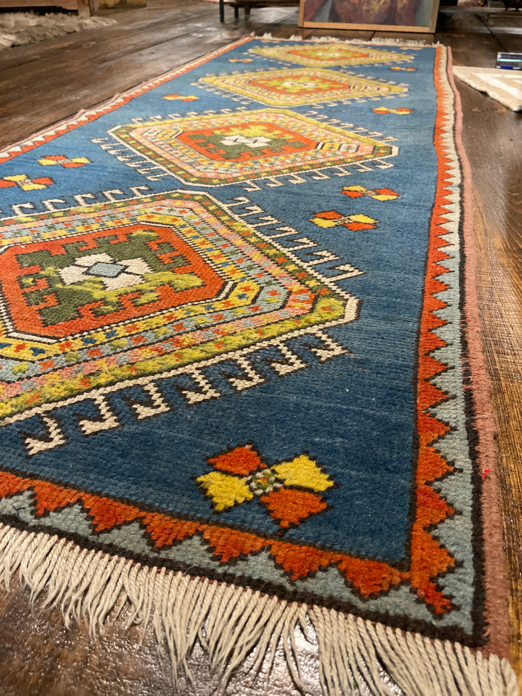 Vintage Hand-Woven Turkish Anatolian Kilim Runner Rug — 3' x 8' (35" x 98")